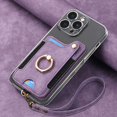 Funda Silicona Goma de Cuero Carcasa SD5 para Apple iPhone 14 Pro Max Morado