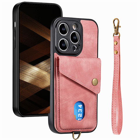 Funda Silicona Goma de Cuero Carcasa SD5 para Apple iPhone 14 Pro Max Rosa