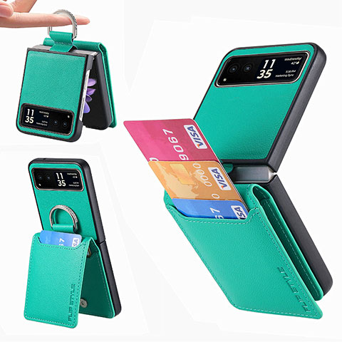 Funda Silicona Goma de Cuero Carcasa SD5 para Motorola Moto Razr 40 5G Verde