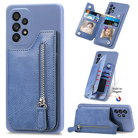 Funda Silicona Goma de Cuero Carcasa SD5 para Samsung Galaxy A23 4G Azul