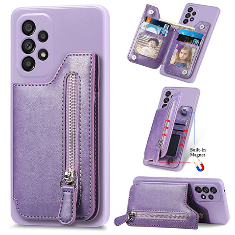 Funda Silicona Goma de Cuero Carcasa SD5 para Samsung Galaxy A23 5G Morado