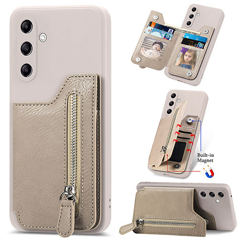 Funda Silicona Goma de Cuero Carcasa SD5 para Samsung Galaxy A34 5G Caqui