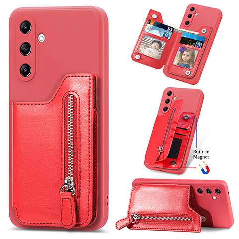 Funda Silicona Goma de Cuero Carcasa SD5 para Samsung Galaxy A34 5G Rojo