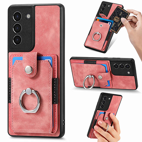 Funda Silicona Goma de Cuero Carcasa SD5 para Samsung Galaxy S21 FE 5G Rosa