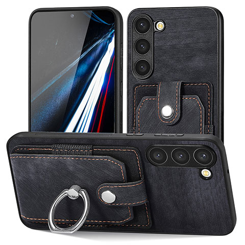 Funda Silicona Goma de Cuero Carcasa SD5 para Samsung Galaxy S22 Plus 5G Negro