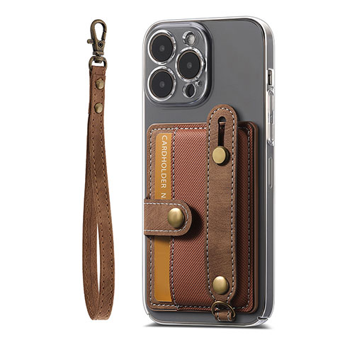 Funda Silicona Goma de Cuero Carcasa SD6 para Apple iPhone 15 Pro Marron