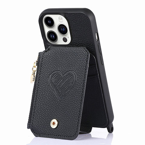 Funda Silicona Goma de Cuero Carcasa SD7 para Apple iPhone 13 Pro Negro