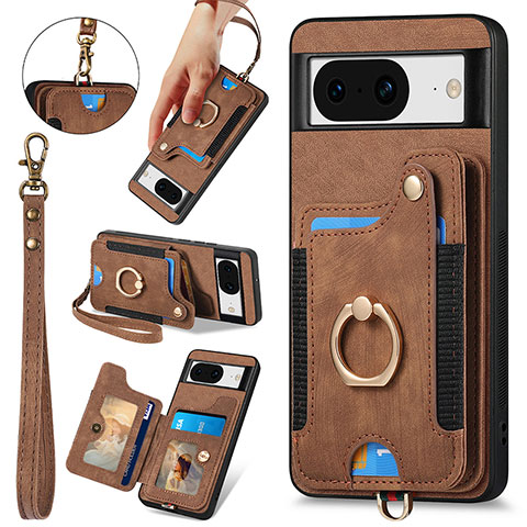 Funda Silicona Goma de Cuero Carcasa SD7 para Google Pixel 8 5G Marron