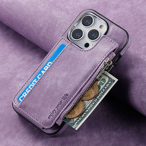 Funda Silicona Goma de Cuero Carcasa SD8 para Apple iPhone 14 Pro Purpura Claro