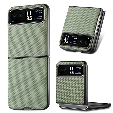 Funda Silicona Goma de Cuero Carcasa SD8 para Motorola Moto Razr 40 5G Verde