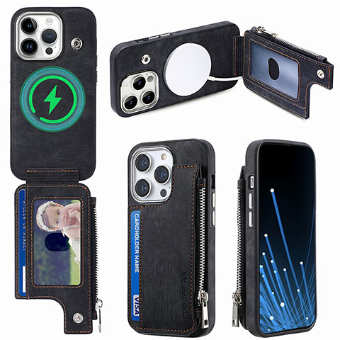 Funda Silicona Goma de Cuero Carcasa SD9 para Apple iPhone 13 Pro Max Negro