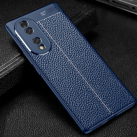 Funda Silicona Goma de Cuero Carcasa WL1 para Huawei Honor 70 5G Azul