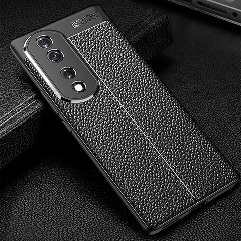 Funda Silicona Goma de Cuero Carcasa WL1 para Huawei Honor 70 Pro 5G Negro