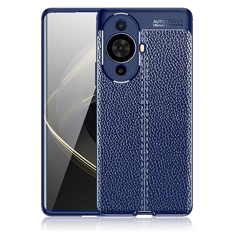 Funda Silicona Goma de Cuero Carcasa WL1 para Huawei Nova 11 Azul