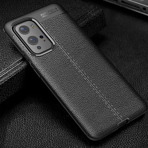 Funda Silicona Goma de Cuero Carcasa WL1 para OnePlus 9 Pro 5G Negro