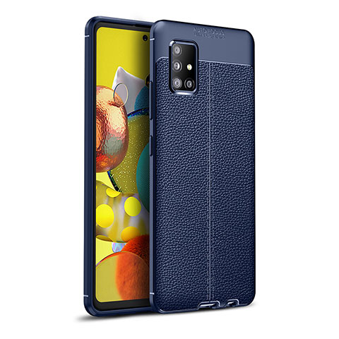 Funda Silicona Goma de Cuero Carcasa WL1 para Samsung Galaxy A51 5G Azul