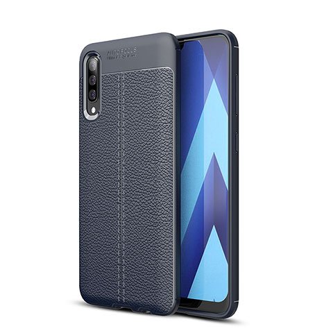 Funda Silicona Goma de Cuero Carcasa WL1 para Samsung Galaxy A70 Azul