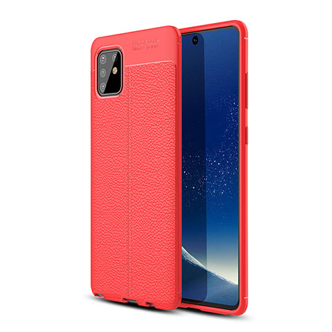 Funda Silicona Goma de Cuero Carcasa WL1 para Samsung Galaxy A81 Rojo