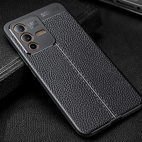 Funda Silicona Goma de Cuero Carcasa WL1 para Vivo V23 5G Negro