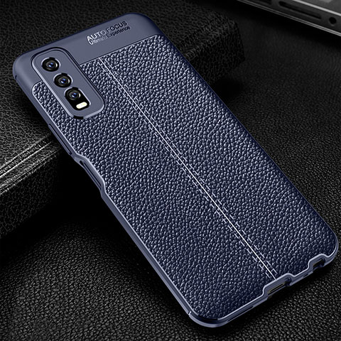 Funda Silicona Goma de Cuero Carcasa WL1 para Vivo Y50t Azul