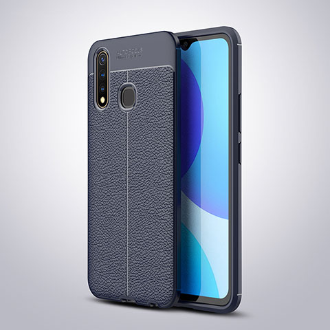 Funda Silicona Goma de Cuero Carcasa WL1 para Vivo Y5s Azul