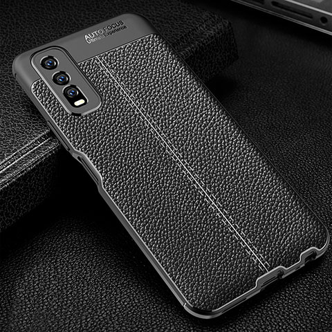 Funda Silicona Goma de Cuero Carcasa WL1 para Vivo Y70S 5G Negro