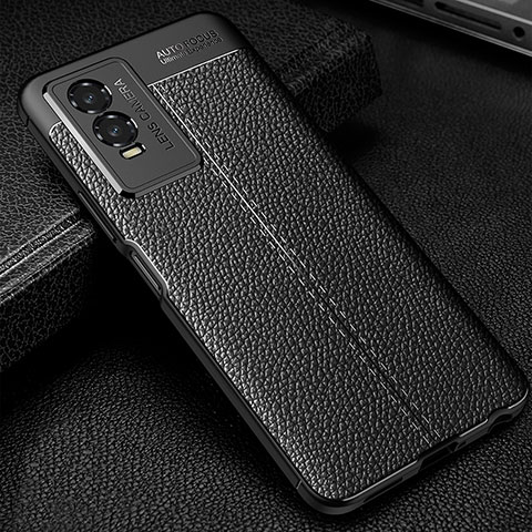 Funda Silicona Goma de Cuero Carcasa WL1 para Vivo Y74s 5G Negro