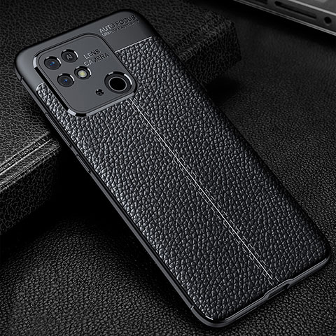 Funda Silicona Goma de Cuero Carcasa WL1 para Xiaomi Redmi 10 India Negro