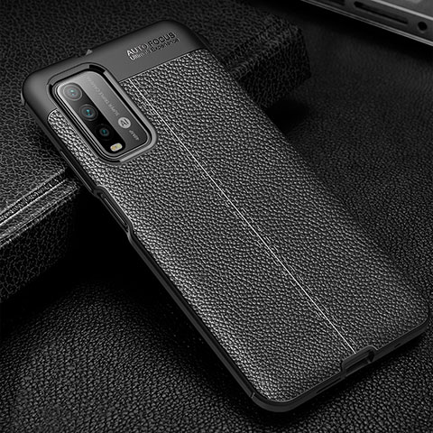 Funda Silicona Goma de Cuero Carcasa WL1 para Xiaomi Redmi 9 Power Negro