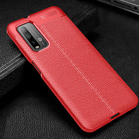 Funda Silicona Goma de Cuero Carcasa WL1 para Xiaomi Redmi 9 Power Rojo