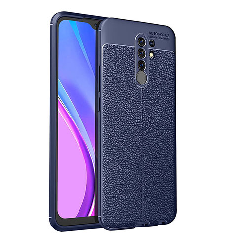 Funda Silicona Goma de Cuero Carcasa WL1 para Xiaomi Redmi 9 Prime India Azul