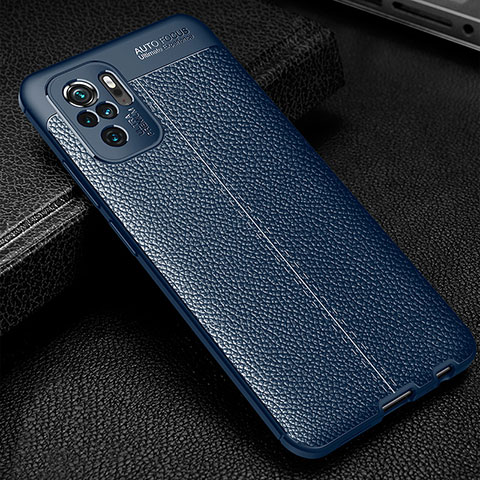 Funda Silicona Goma de Cuero Carcasa WL1 para Xiaomi Redmi Note 10 4G Azul