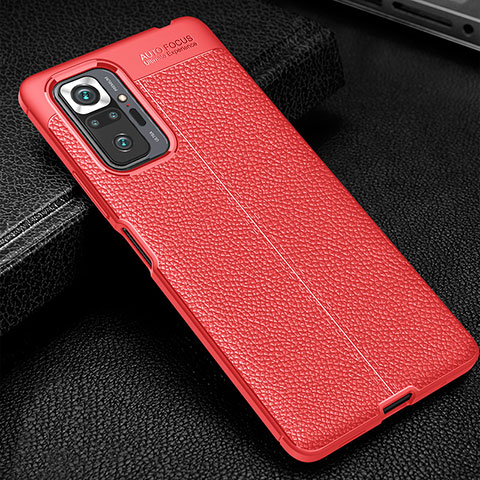 Funda Silicona Goma de Cuero Carcasa WL1 para Xiaomi Redmi Note 10 Pro Max Rojo