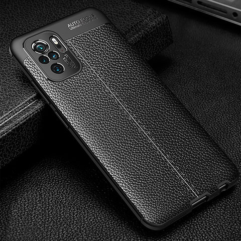 Funda Silicona Goma de Cuero Carcasa WL1 para Xiaomi Redmi Note 10S 4G Negro