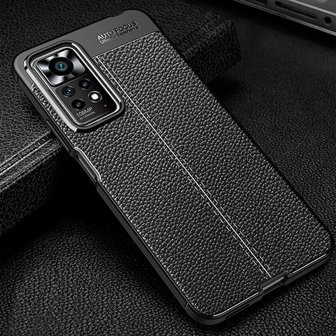 Funda Silicona Goma de Cuero Carcasa WL1 para Xiaomi Redmi Note 11 Pro 4G Negro