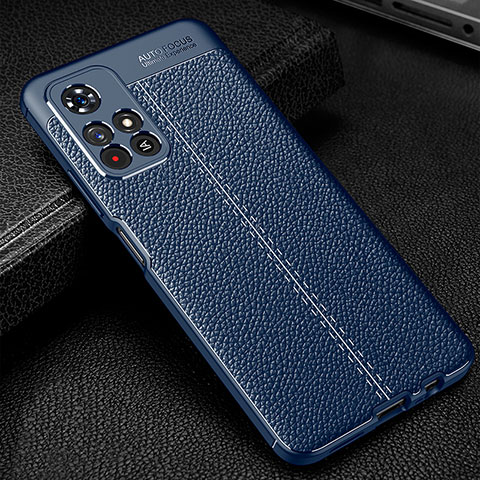 Funda Silicona Goma de Cuero Carcasa WL1 para Xiaomi Redmi Note 11S 5G Azul