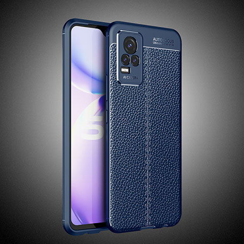 Funda Silicona Goma de Cuero Carcasa WL2 para Vivo V21e 4G Azul