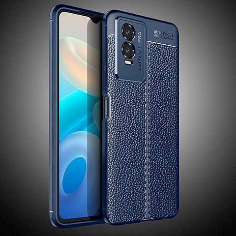 Funda Silicona Goma de Cuero Carcasa WL2 para Vivo Y74s 5G Azul