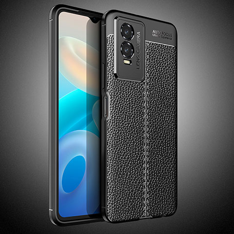 Funda Silicona Goma de Cuero Carcasa WL2 para Vivo Y76s 5G Negro