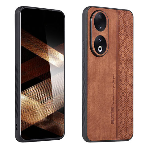 Funda Silicona Goma de Cuero Carcasa YZ1 para Huawei Honor 90 Pro 5G Marron