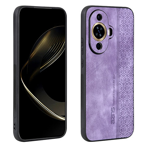 Funda Silicona Goma de Cuero Carcasa YZ1 para Huawei Nova 11 Pro Purpura Claro