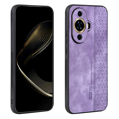 Funda Silicona Goma de Cuero Carcasa YZ1 para Huawei Nova 11 Purpura Claro