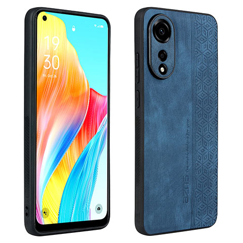 Funda Silicona Goma de Cuero Carcasa YZ1 para Oppo A78 4G Azul