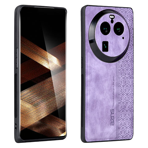 Funda Silicona Goma de Cuero Carcasa YZ1 para Oppo Find X6 Pro 5G Purpura Claro