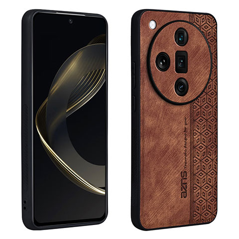 Funda Silicona Goma de Cuero Carcasa YZ1 para Oppo Find X7 Ultra 5G Marron