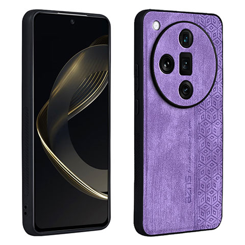 Funda Silicona Goma de Cuero Carcasa YZ1 para Oppo Find X7 Ultra 5G Purpura Claro