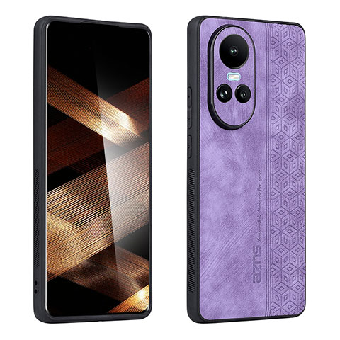 Funda Silicona Goma de Cuero Carcasa YZ1 para Oppo Reno10 5G Purpura Claro