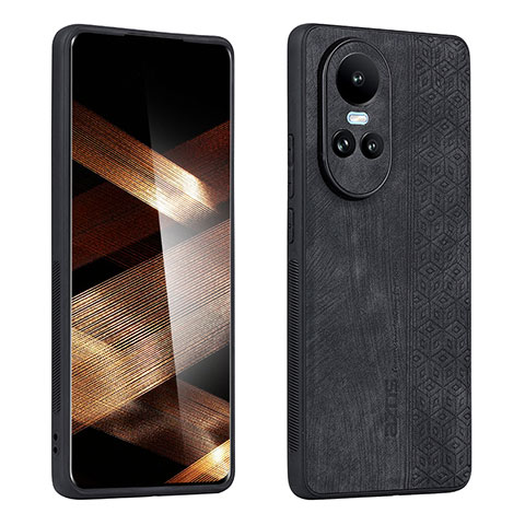 Funda Silicona Goma de Cuero Carcasa YZ1 para Oppo Reno10 Pro 5G Negro