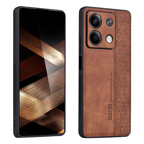 Funda Silicona Goma de Cuero Carcasa YZ1 para Xiaomi Redmi Note 13 5G Marron