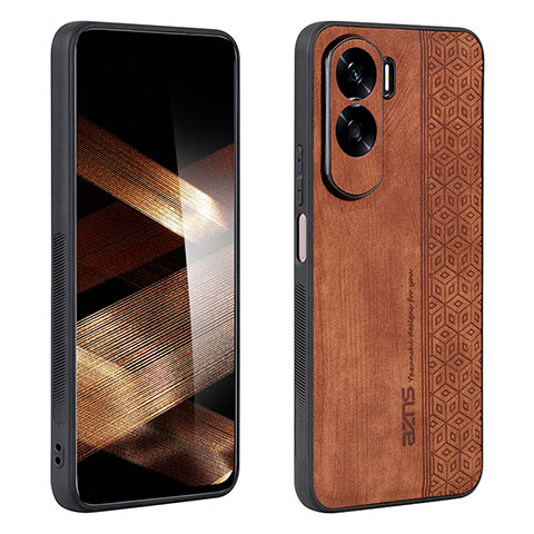 Funda Silicona Goma de Cuero Carcasa YZ2 para Huawei Honor 90 Lite 5G Marron